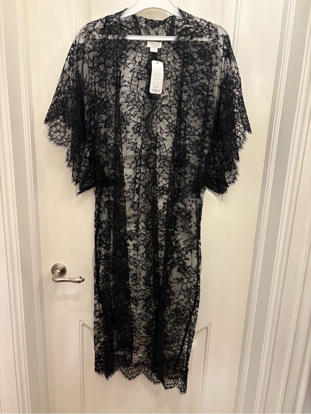Christine Lace Sheer Duster in Black - Elegant Layering